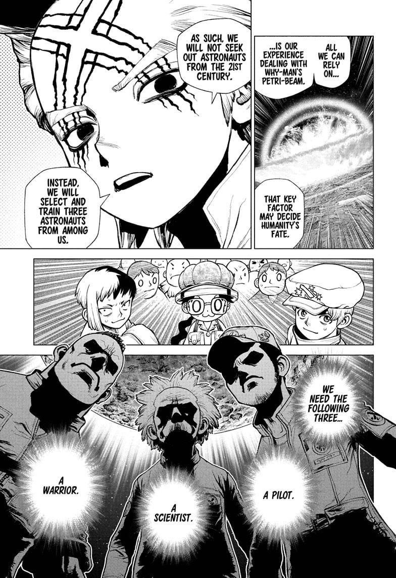 Dr. Stone Manga Chapter 219 page 3 - Three Heroes scene