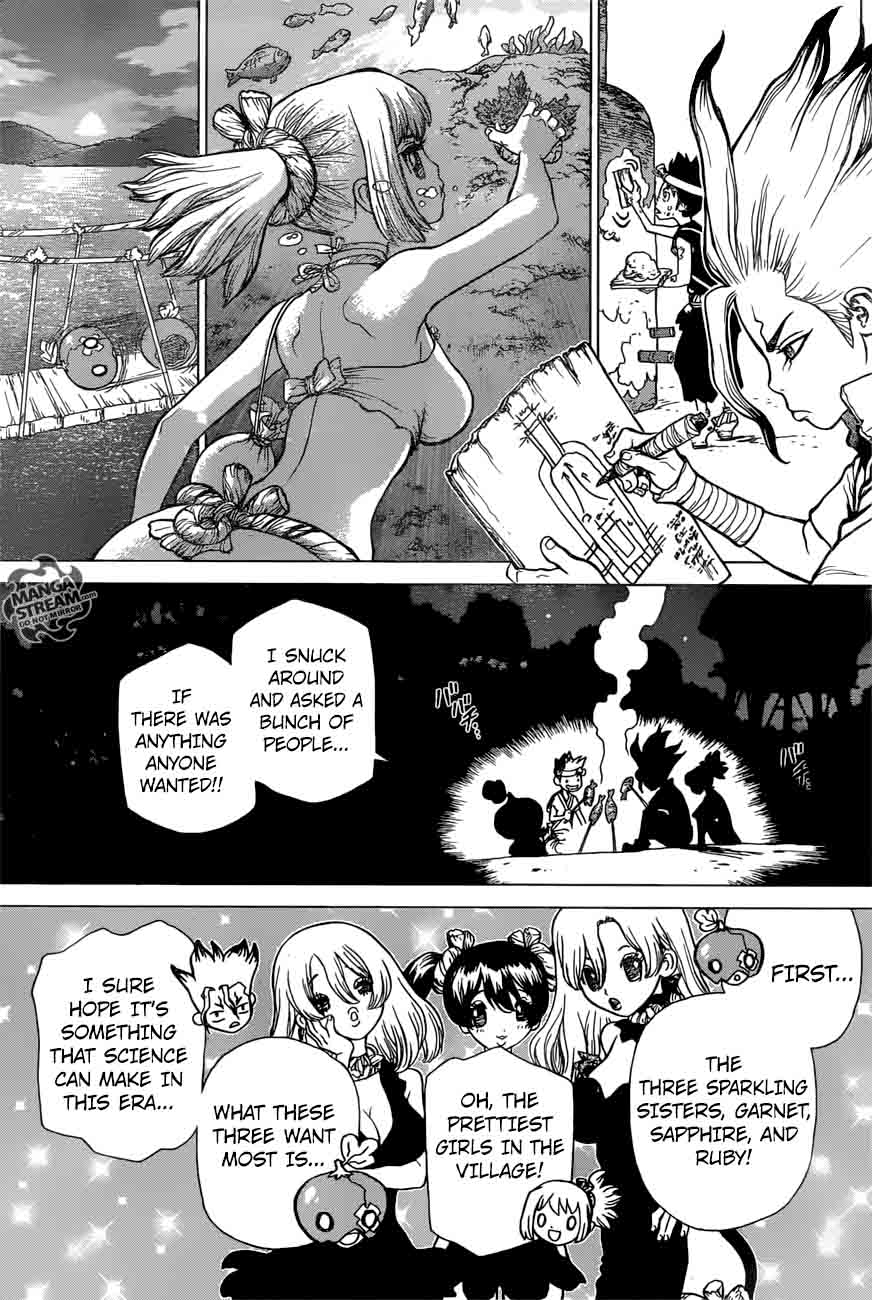 Dr. Stone Manga Chapter 22 page 5 - Survival Gourmet scene