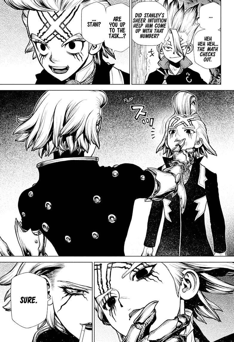 Dr. Stone Manga Chapter 221 page 13 - Entrusting It All scene