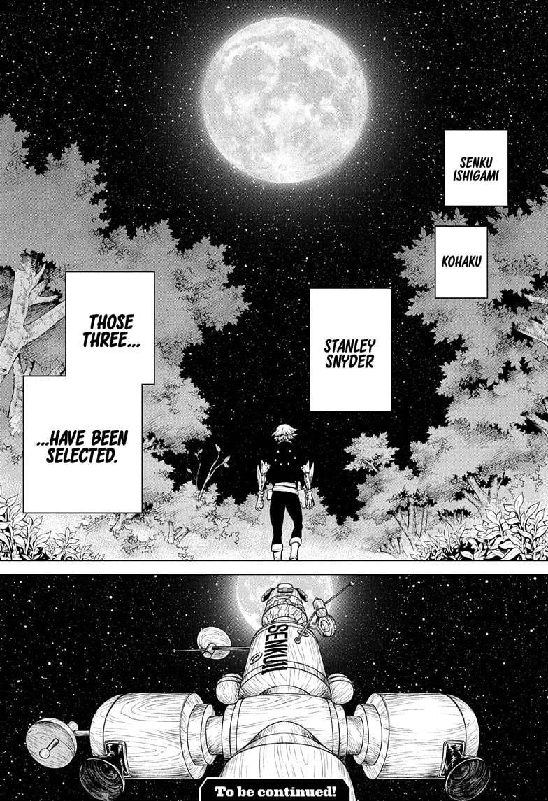 Dr. Stone Manga Chapter 221 page 18 - Entrusting It All scene