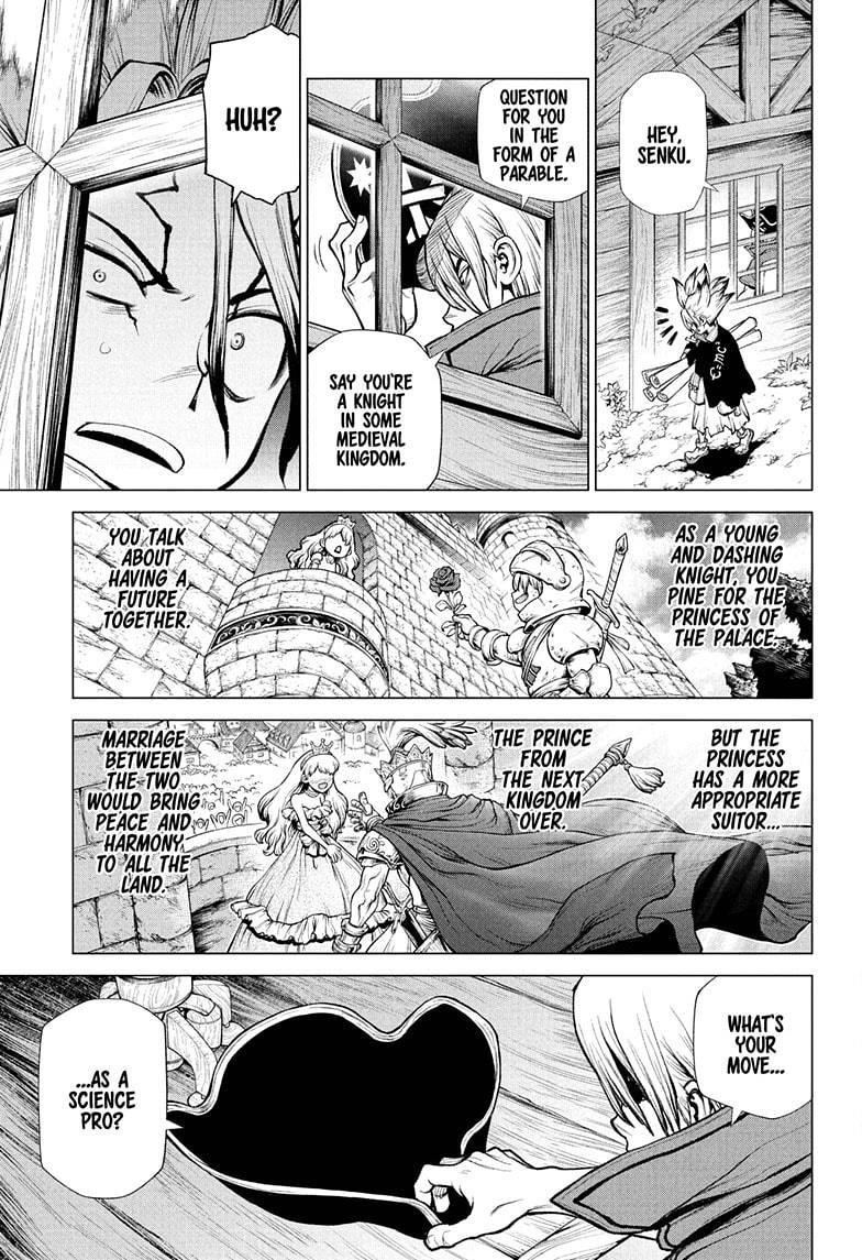 Dr. Stone Manga Chapter 221 page 3 - Entrusting It All scene