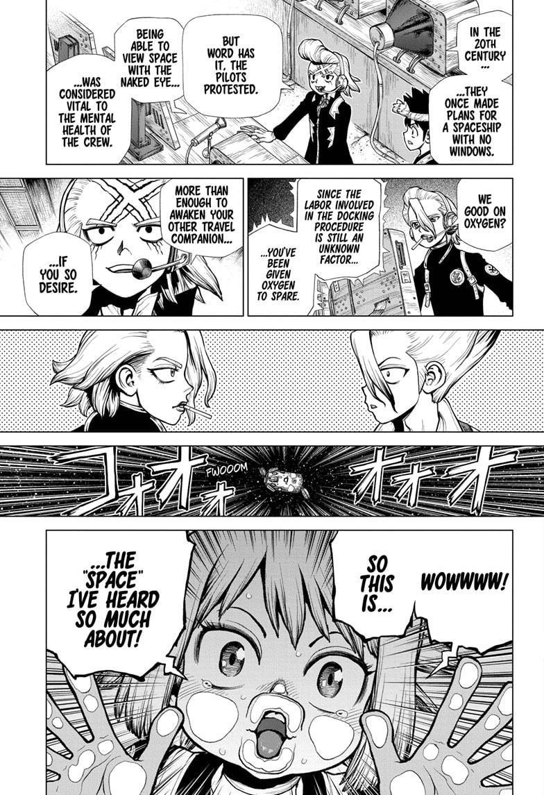 Dr. Stone Manga Chapter 224 page 11 - In Space scene