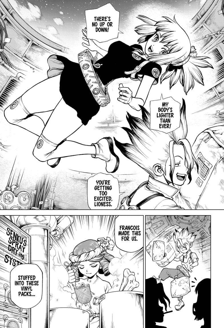 Dr. Stone Manga Chapter 224 page 12 - In Space scene