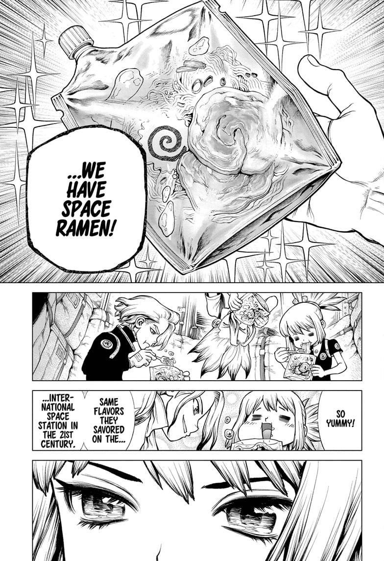 Dr. Stone Manga Chapter 224 page 13 - In Space scene
