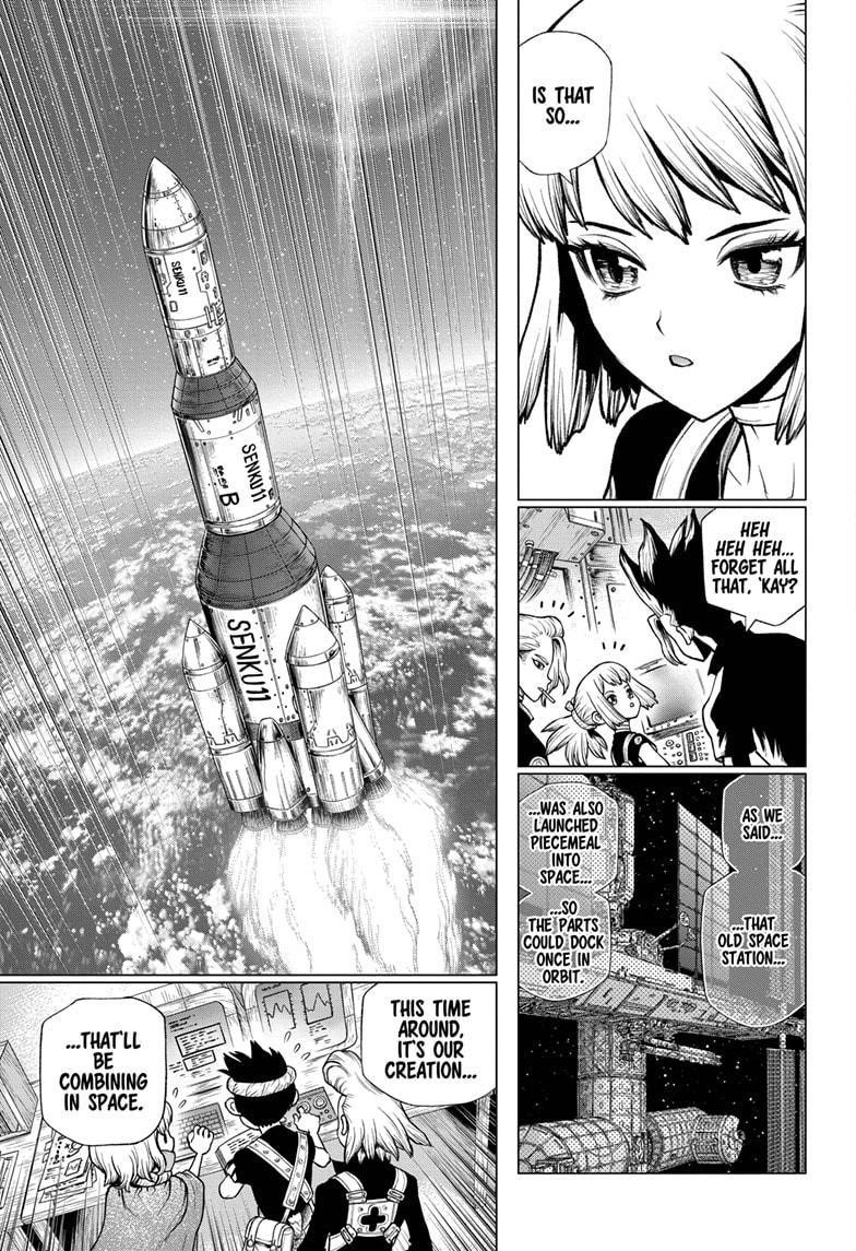 Dr. Stone Manga Chapter 224 page 15 - In Space scene