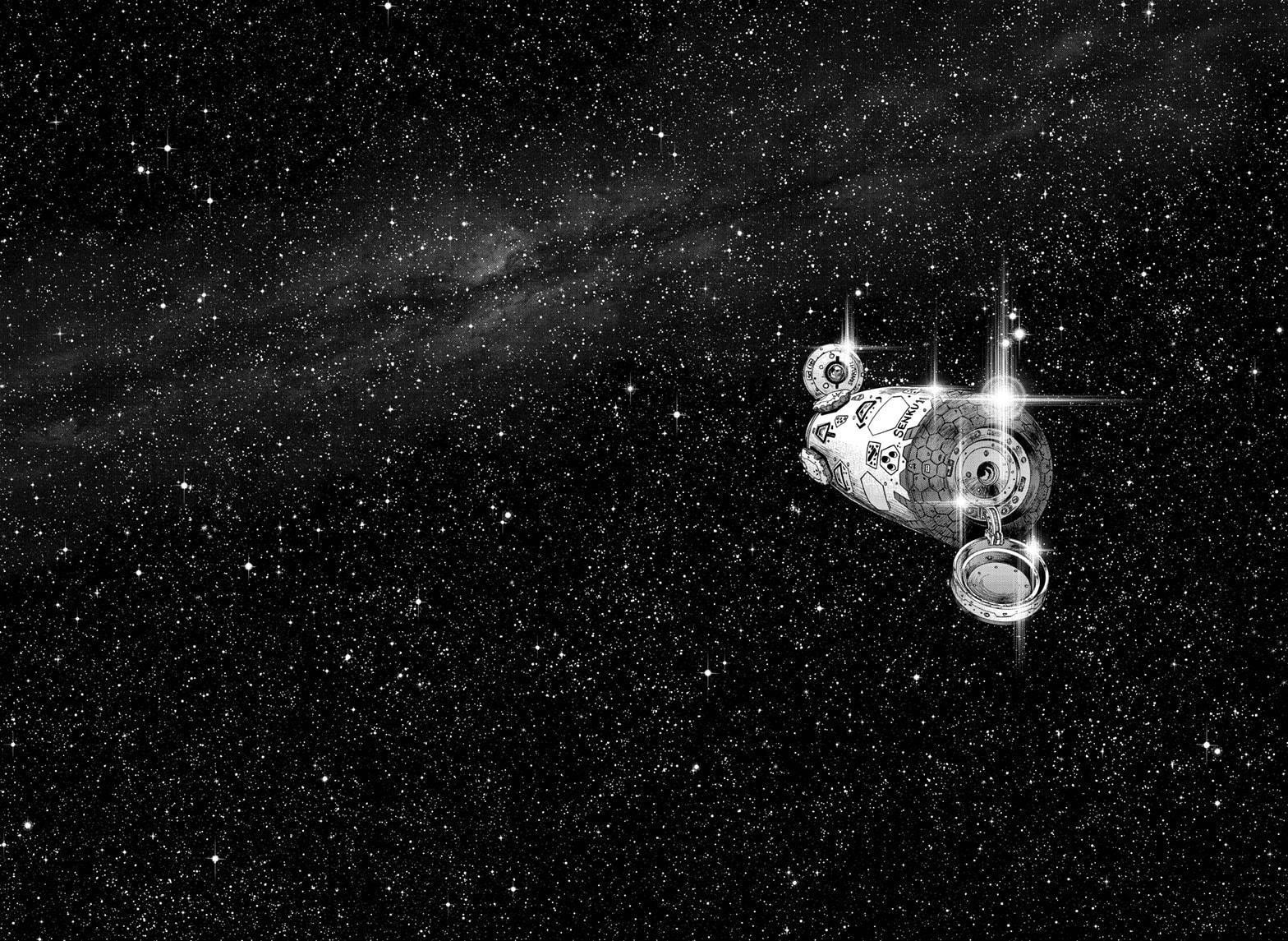 Dr. Stone Manga Chapter 224 page 6 - In Space scene