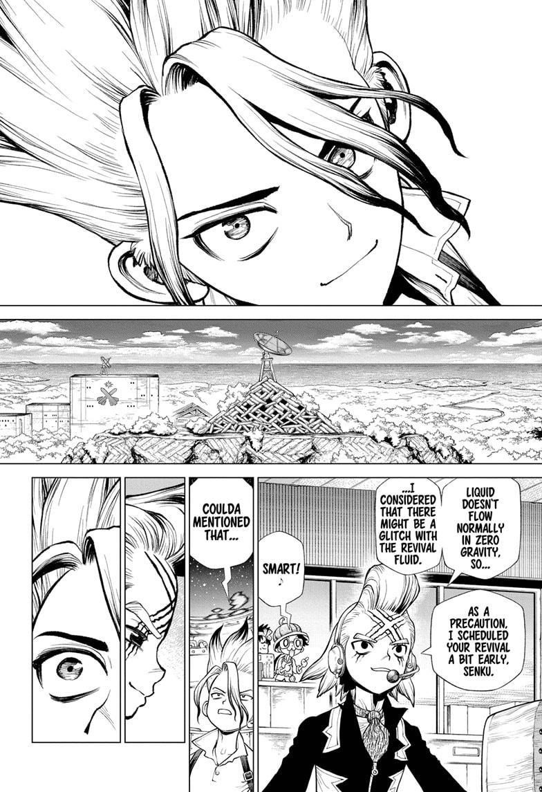 Dr. Stone Manga Chapter 224 page 8 - In Space scene