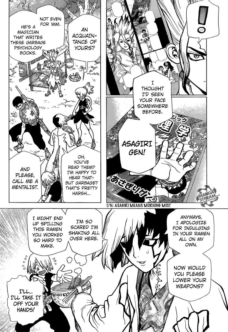 Dr. Stone Manga Chapter 23 page 9 - The Smooth Talker scene
