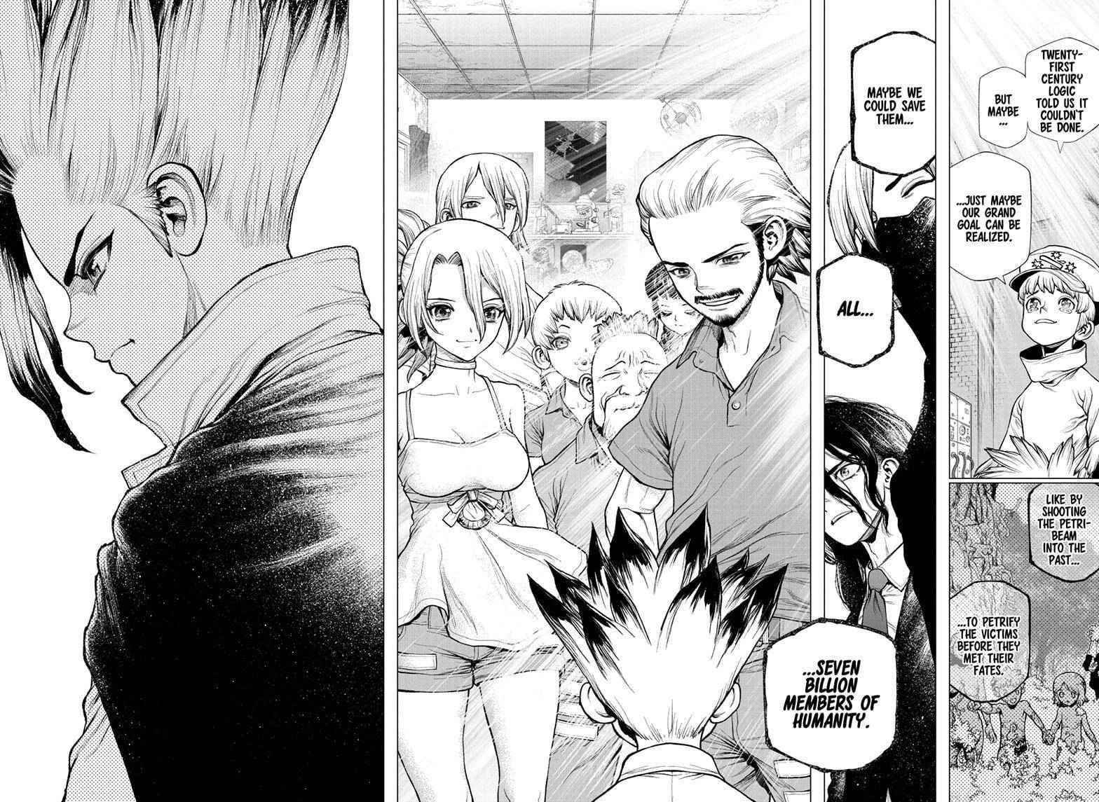 Dr. Stone Manga Chapter 232 page 17 - Final Chapter: Dr. STONE [END] scene