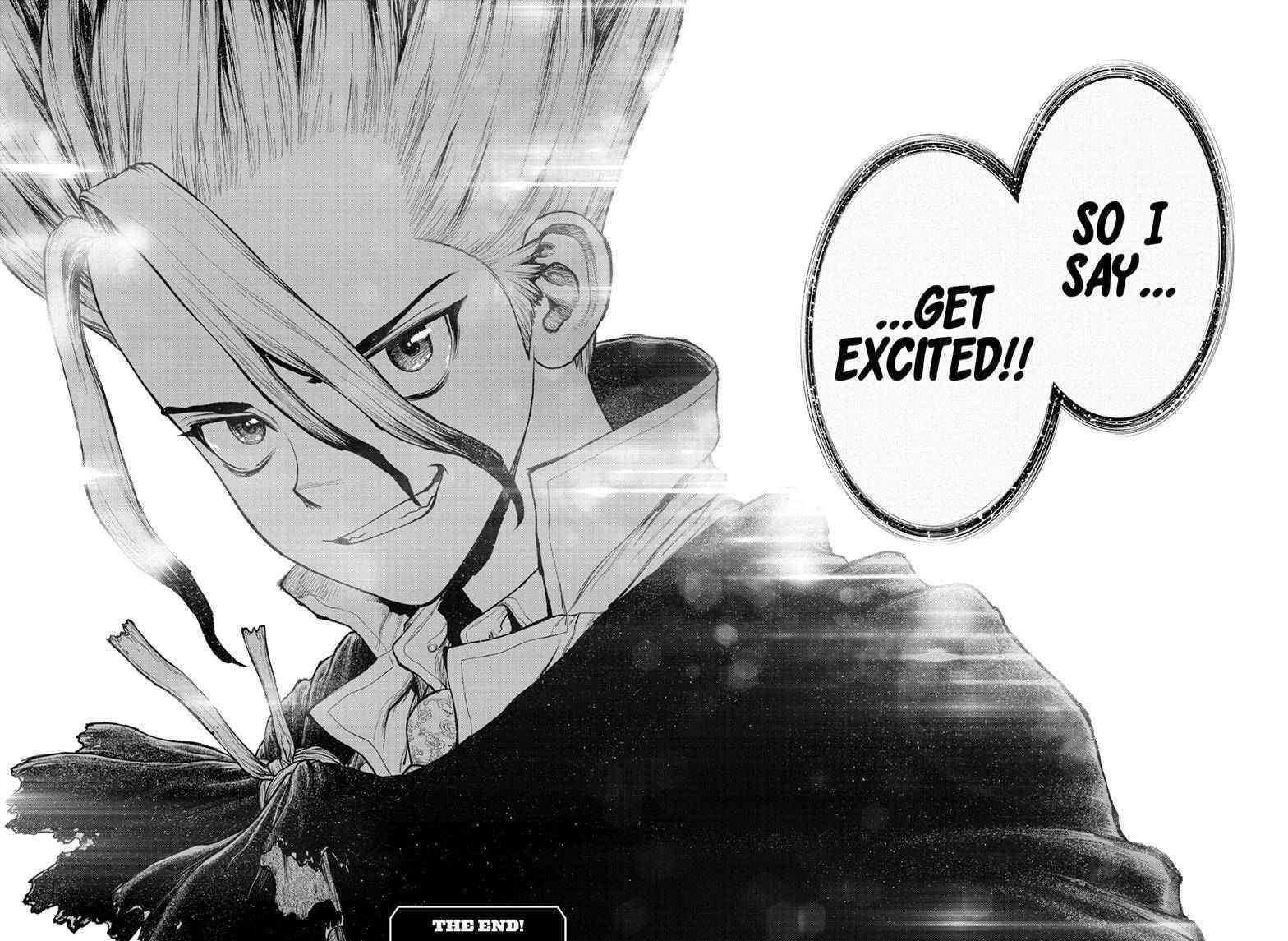 Dr. Stone Manga Chapter 232 page 21 - Final Chapter: Dr. STONE [END] scene