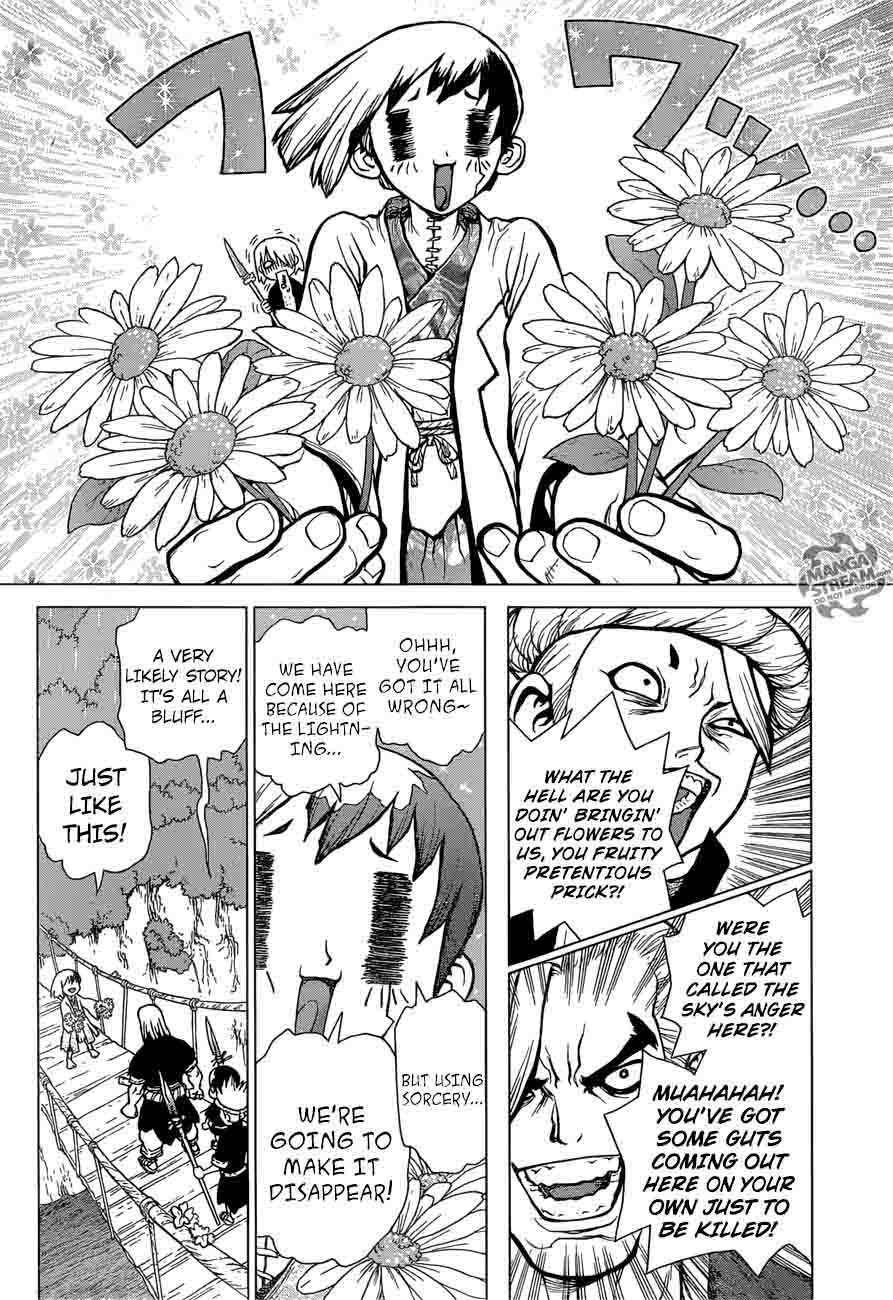 Dr. Stone Manga Chapter 24 page 12 - Lightning Speed!! scene