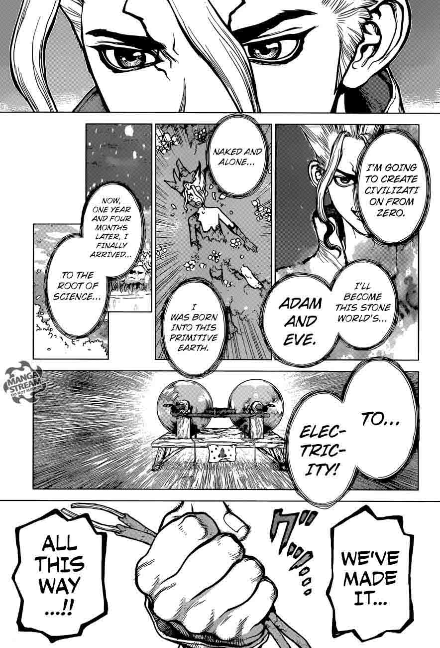 Dr. Stone Manga Chapter 25 page 20 - By These Hands, the Light of Science scene