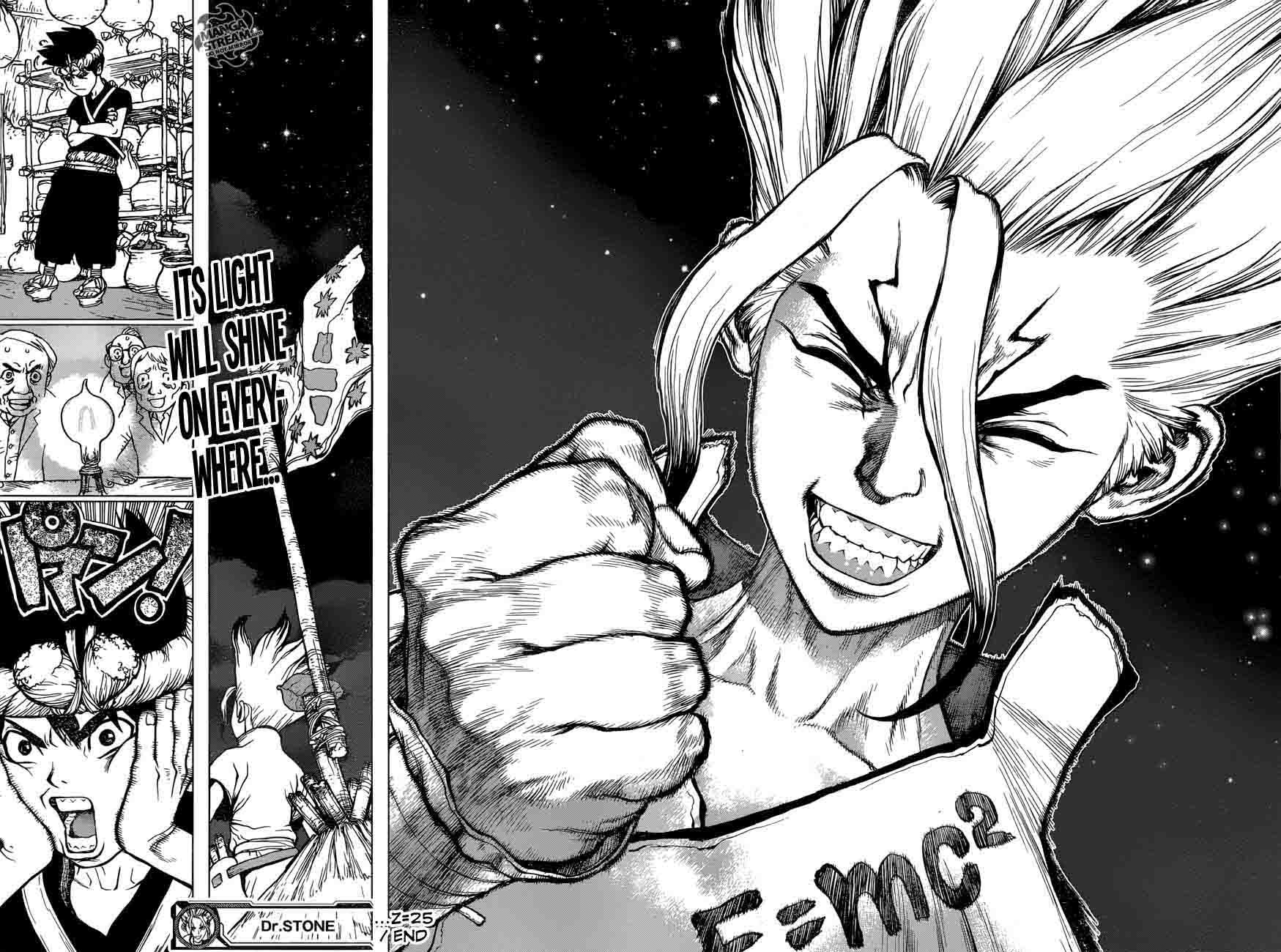 Dr. Stone Manga Chapter 25 page 21 - By These Hands, the Light of Science scene
