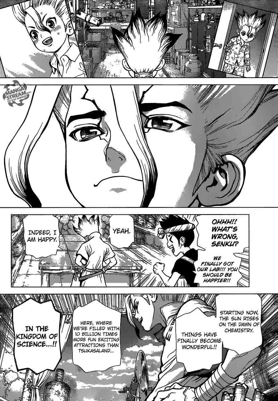 Dr. Stone Manga Chapter 29 page 14 - Senku's Lab scene