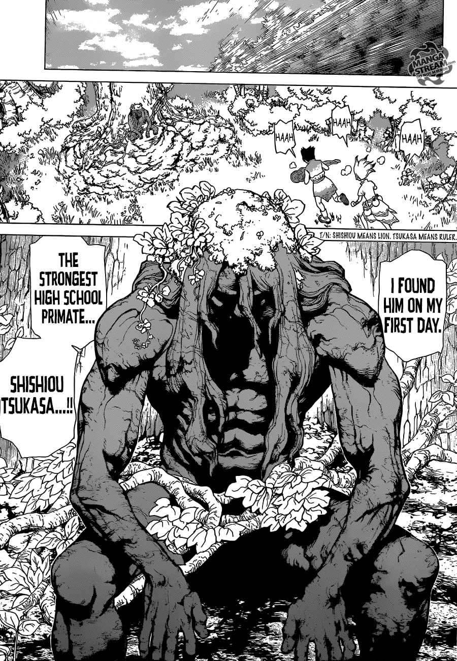 Dr. Stone Manga Chapter 3 page 13 - King of The Stone World scene