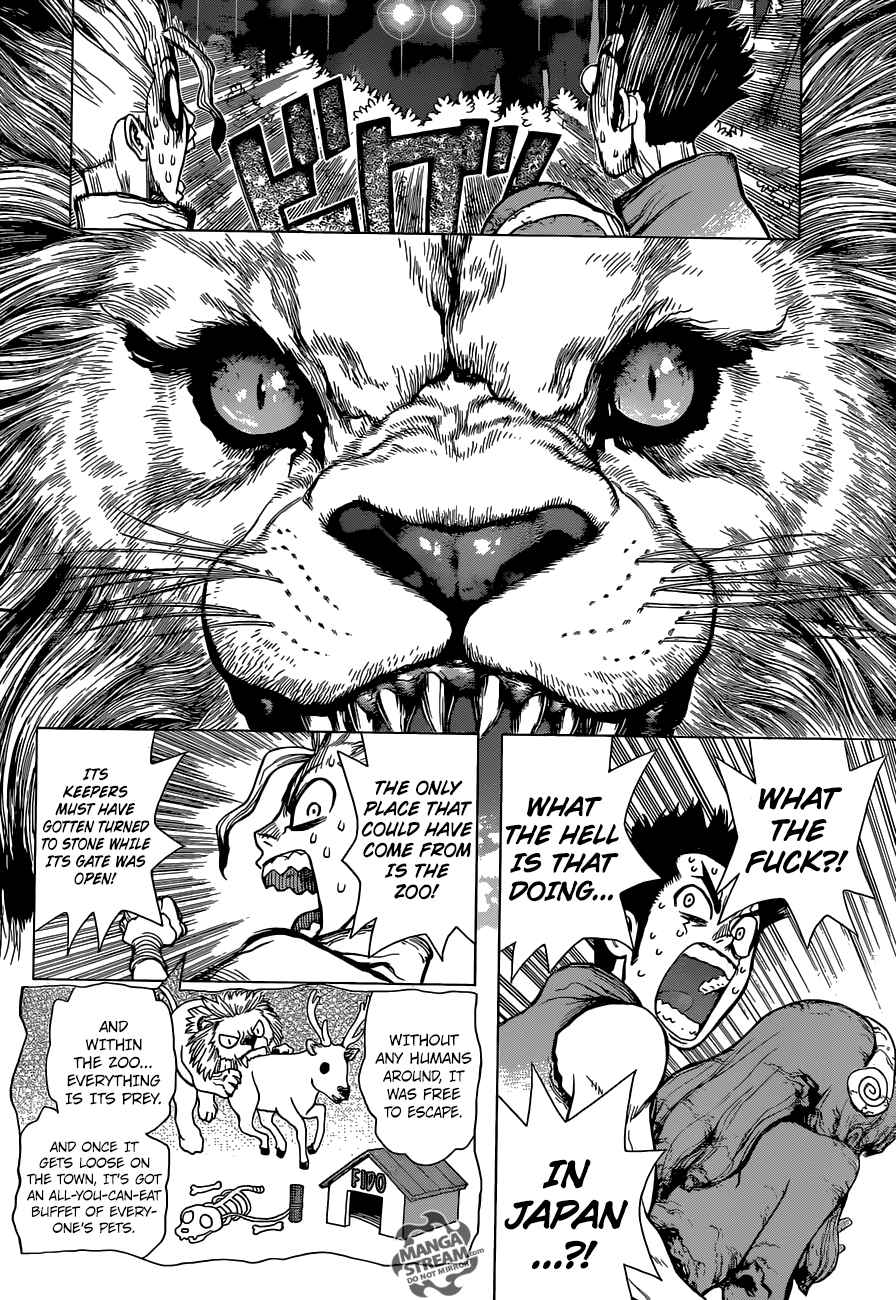 Dr. Stone Manga Chapter 3 page 6 - King of The Stone World scene