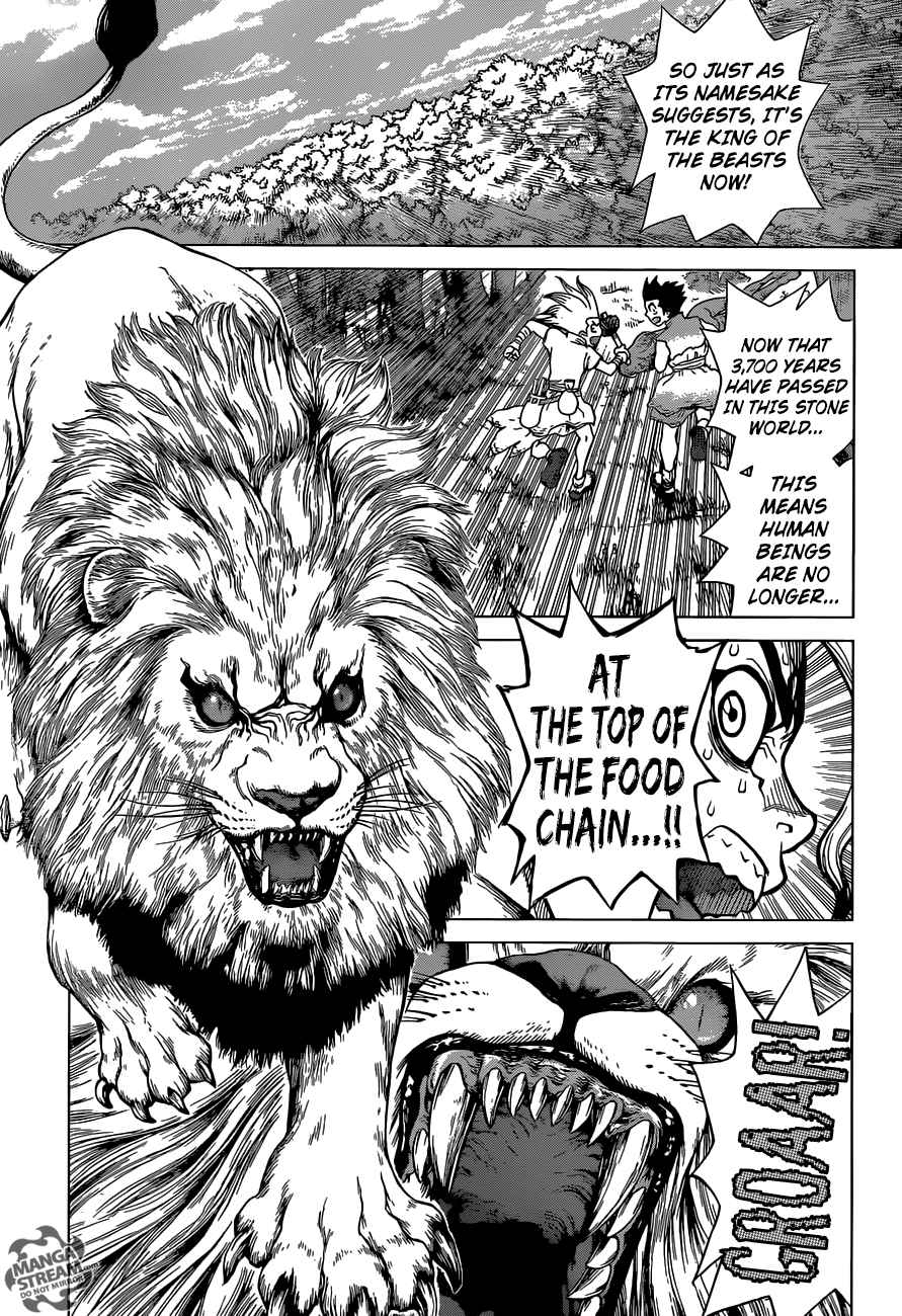 Dr. Stone Manga Chapter 3 page 7 - King of The Stone World scene