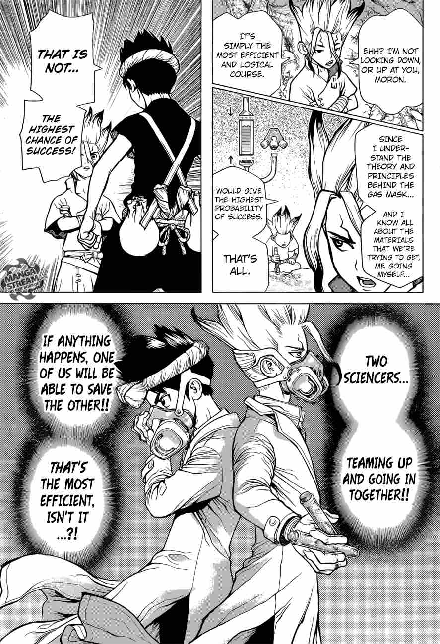 Dr. Stone Manga Chapter 31 page 11 - Friends Have Each Other's Backs scene