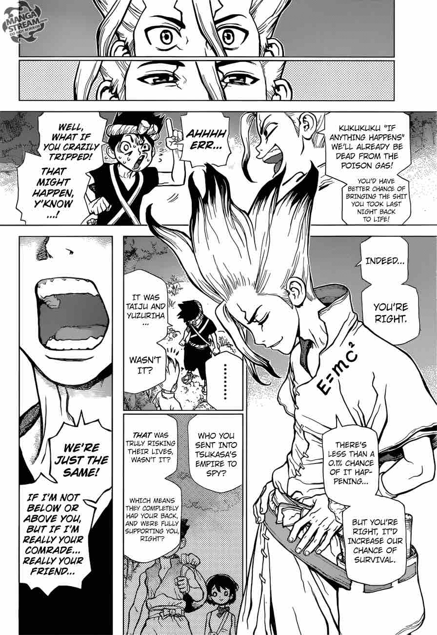 Dr. Stone Manga Chapter 31 page 12 - Friends Have Each Other's Backs scene