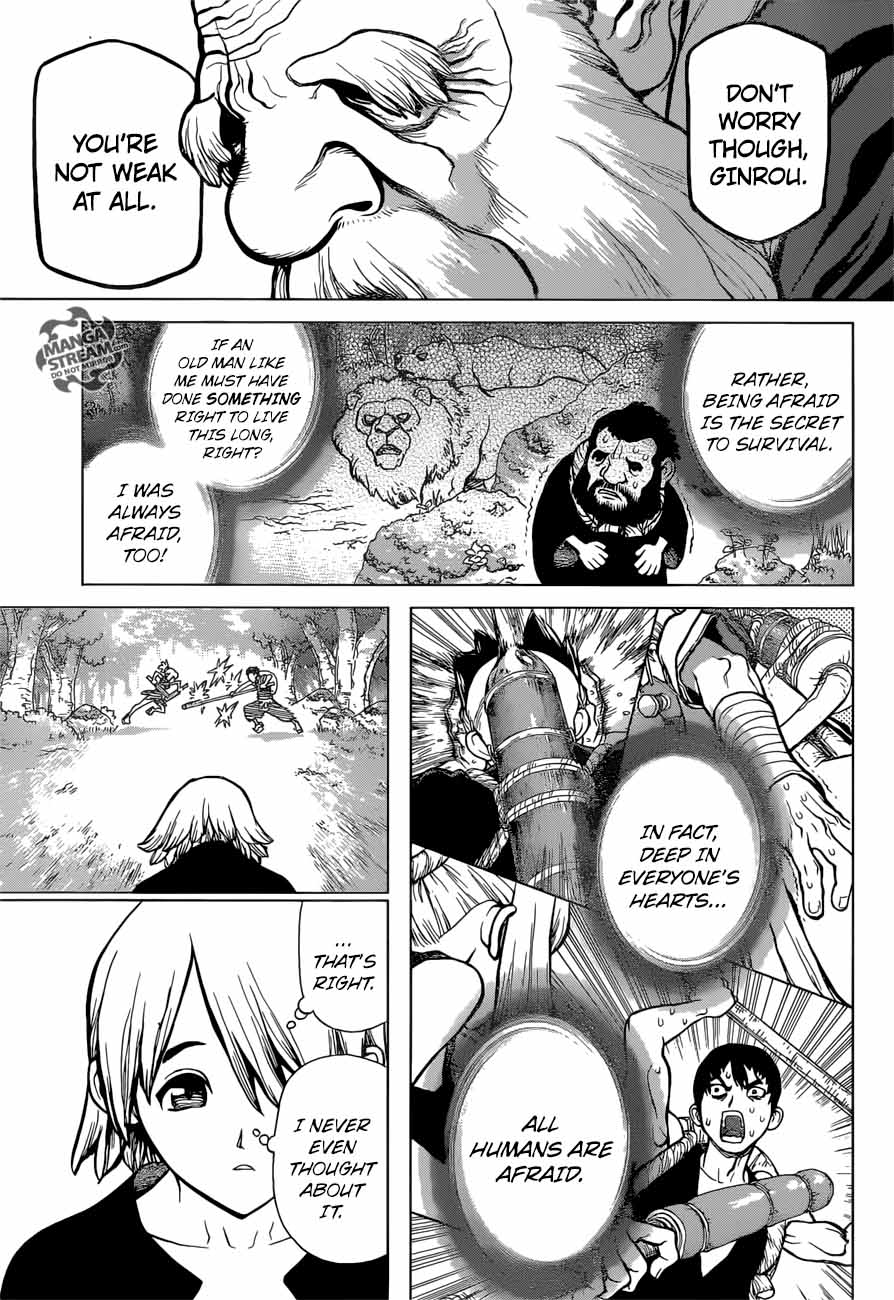 Dr. Stone Manga Chapter 32 page 8 - Brains & Heart scene