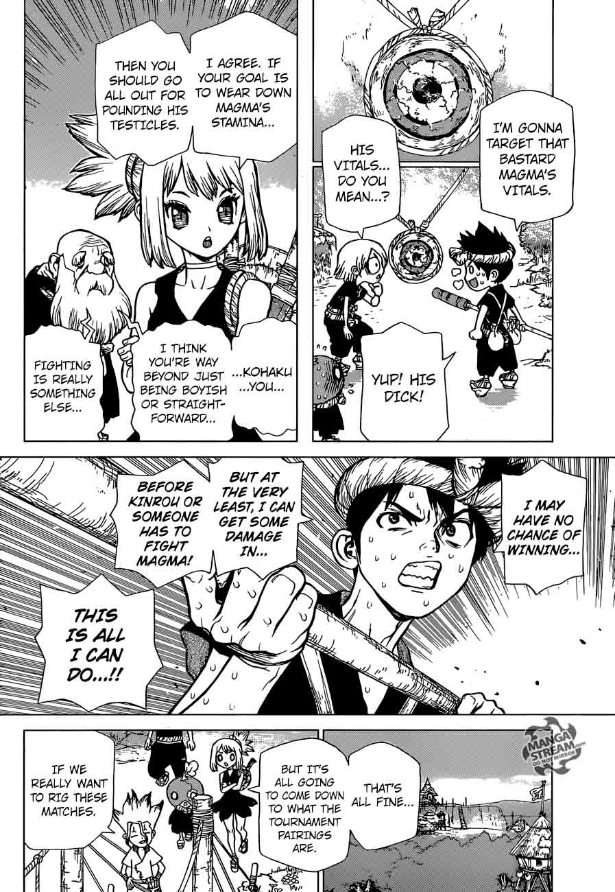 Dr. Stone Manga Chapter 34 page 7 - Sneaky Grand Bout Strategy scene