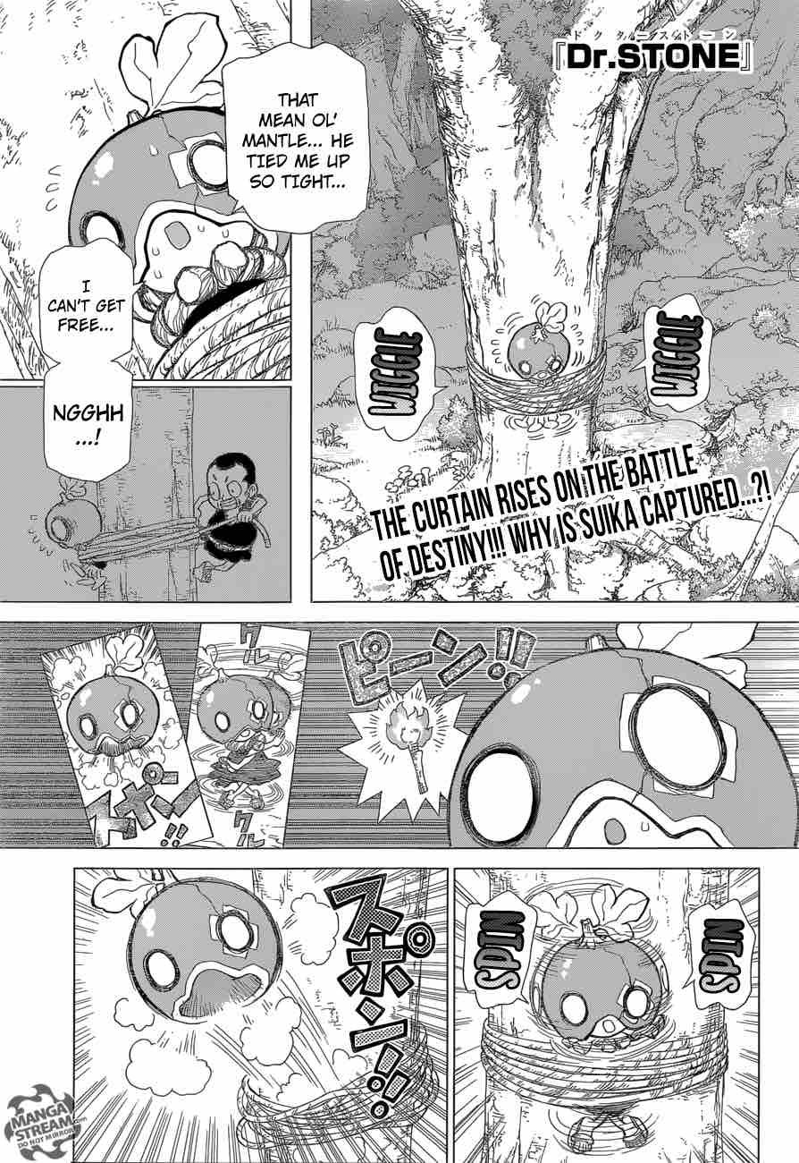 Dr. Stone Manga Chapter 35 page 1 - The Masked Warrior scene