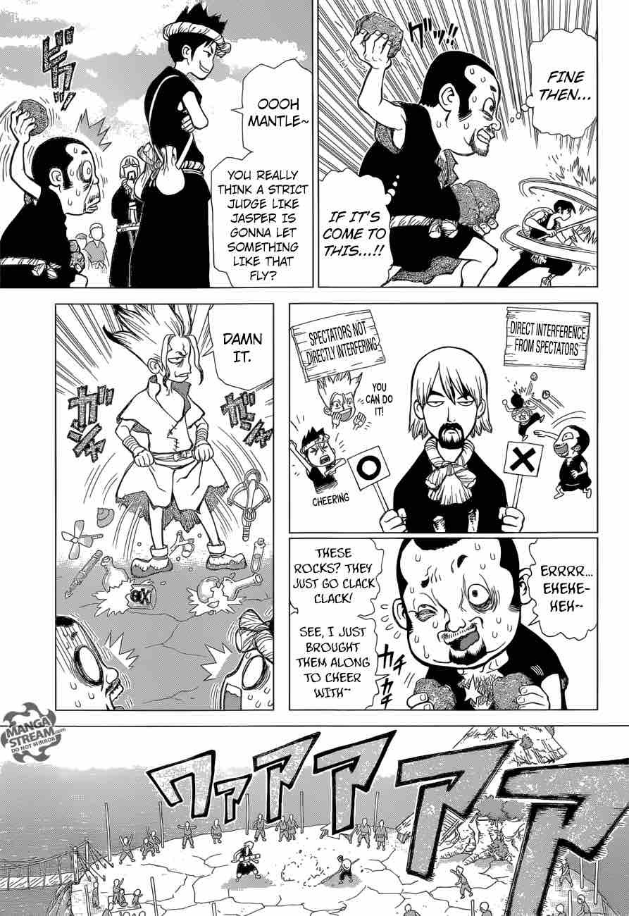 Dr. Stone Manga Chapter 35 page 4 - The Masked Warrior scene