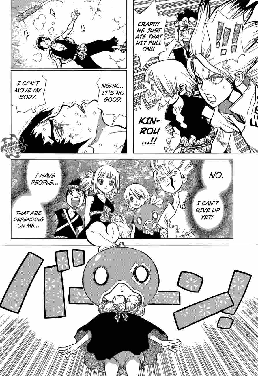 Dr. Stone Manga Chapter 35 page 9 - The Masked Warrior scene