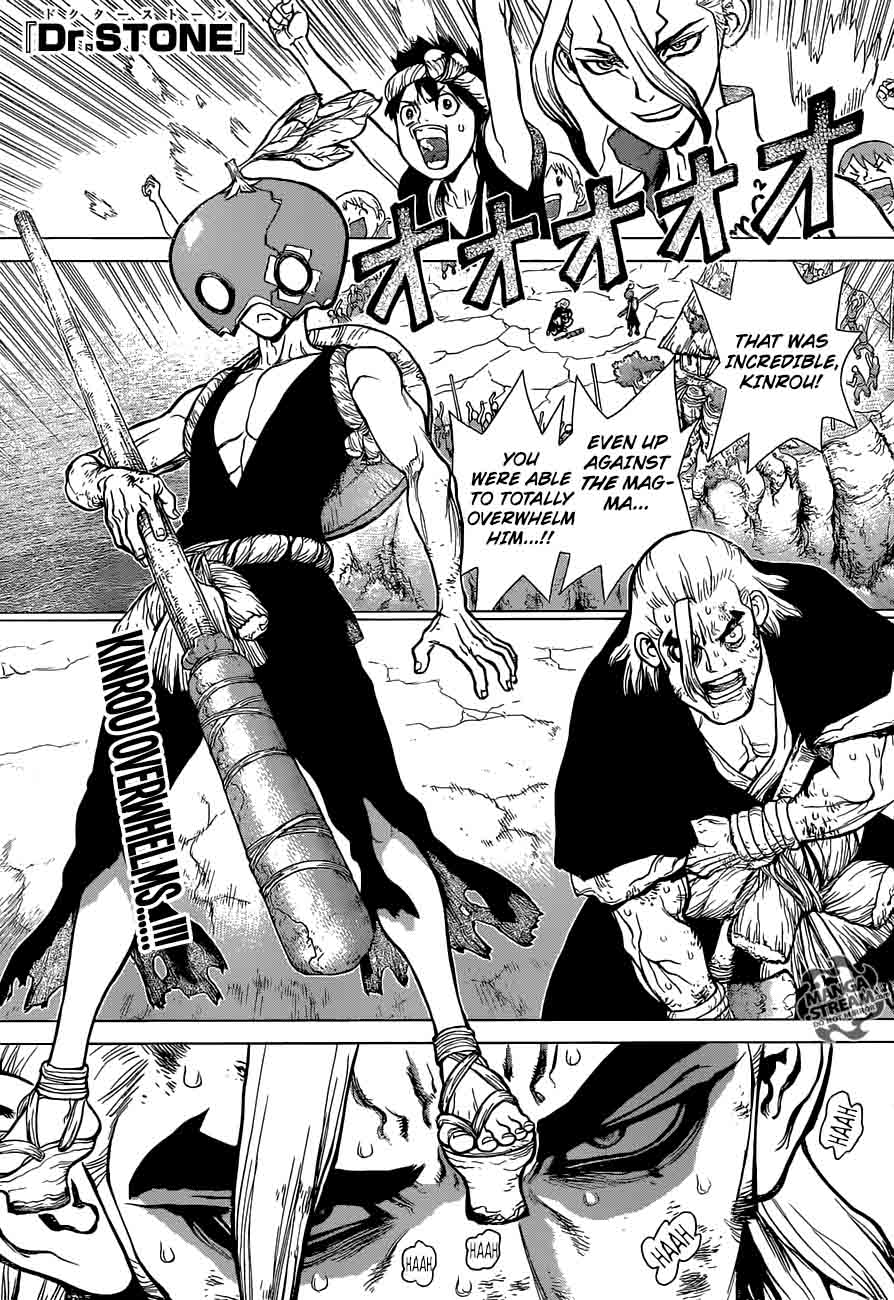 Dr. Stone Manga Chapter 36 page 1 - Kinro and Ginro scene