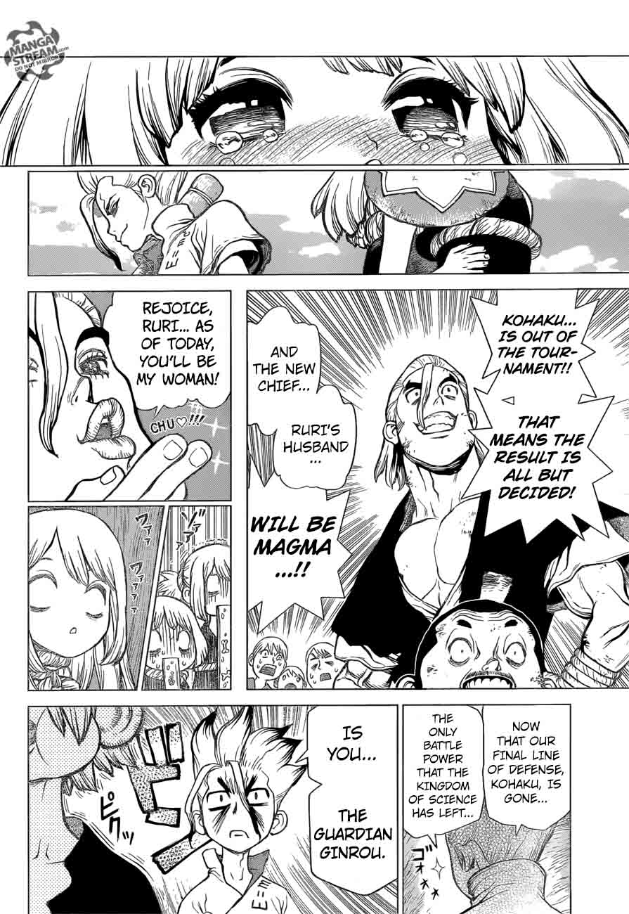 Dr. Stone Manga Chapter 36 page 14 - Kinro and Ginro scene