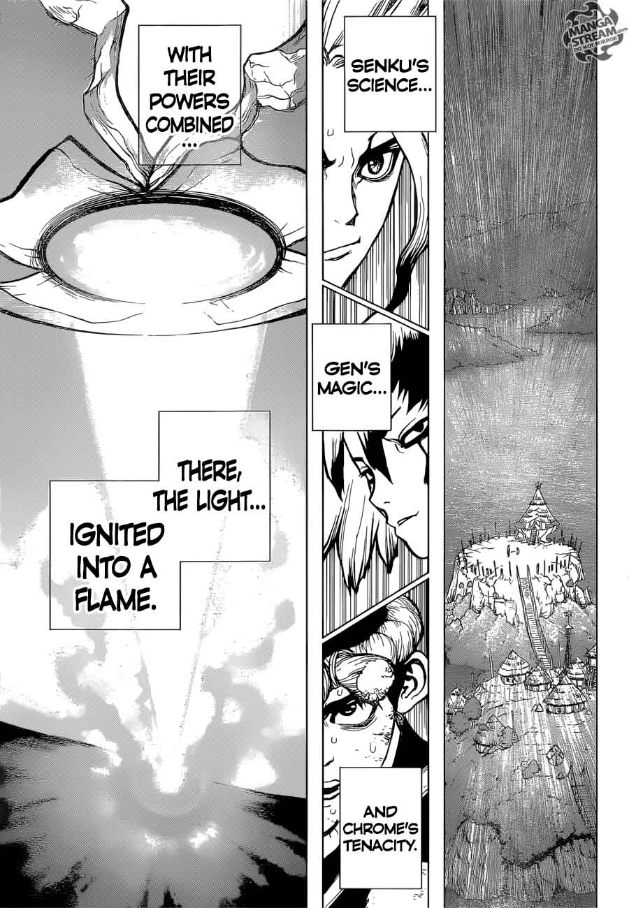 Dr. Stone Manga Chapter 38 page 15 - Master of Flame scene