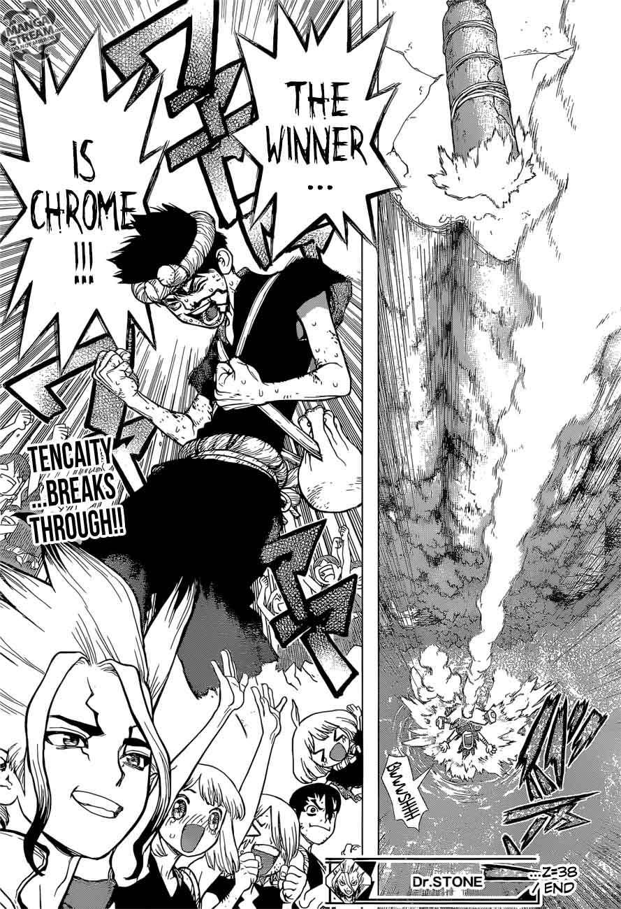 Dr. Stone Manga Chapter 38 page 19 - Master of Flame scene
