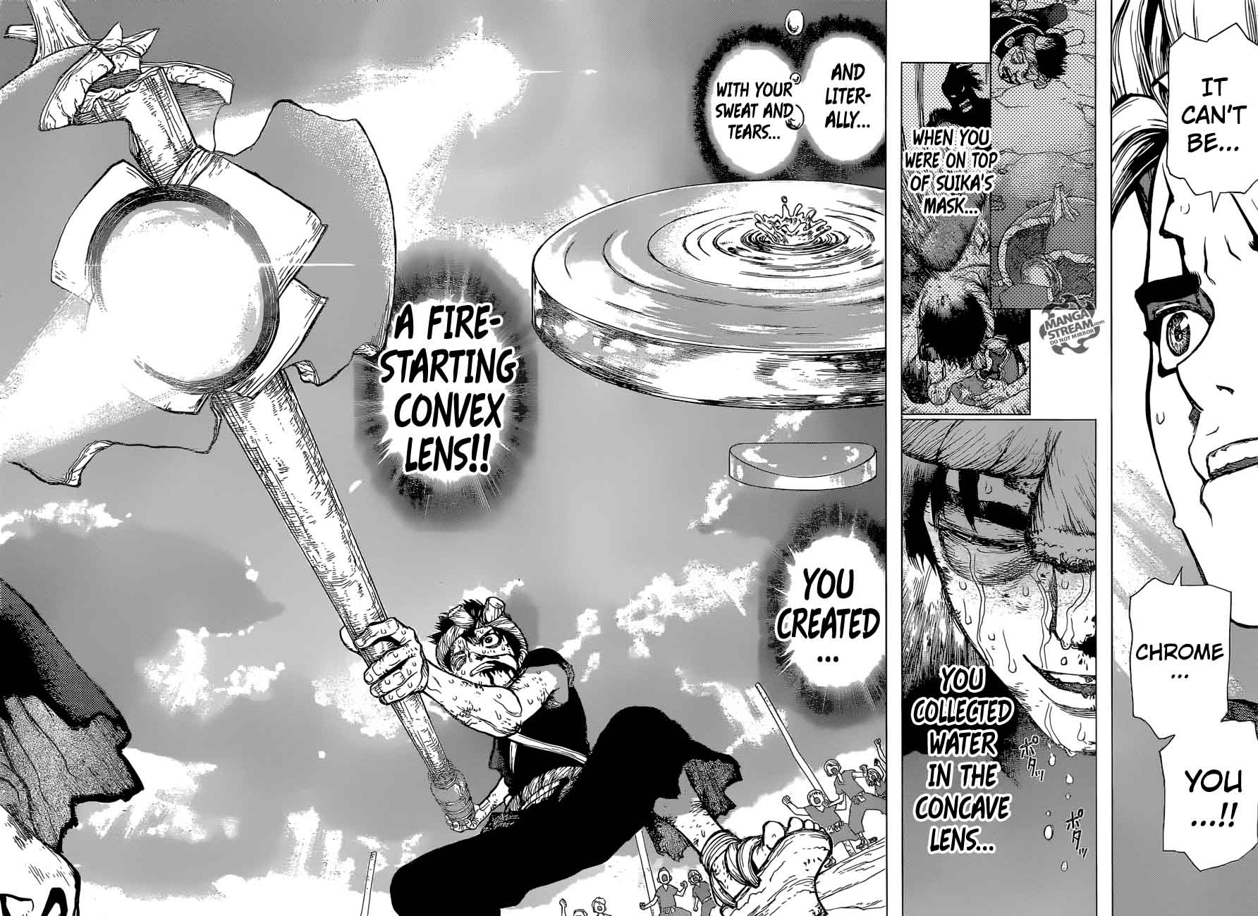 Dr. Stone Manga Chapter 38 page 4 - Master of Flame scene