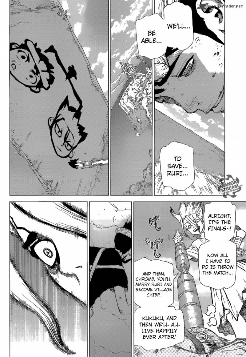 Dr. Stone Manga Chapter 39 page 16 - And the Winner is... scene