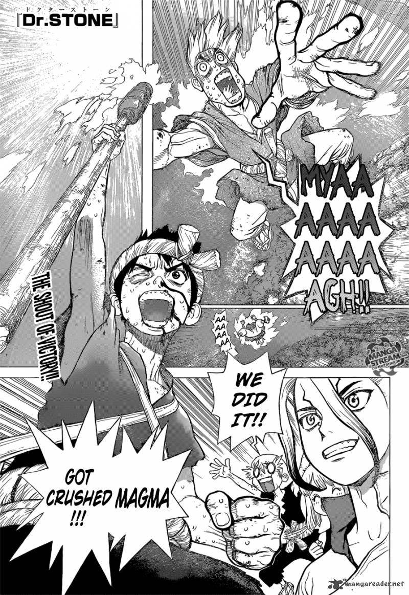Dr. Stone Manga Chapter 39 page 2 - And the Winner is... scene