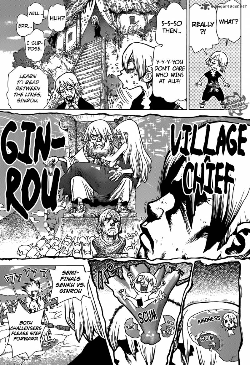 Dr. Stone Manga Chapter 39 page 8 - And the Winner is... scene