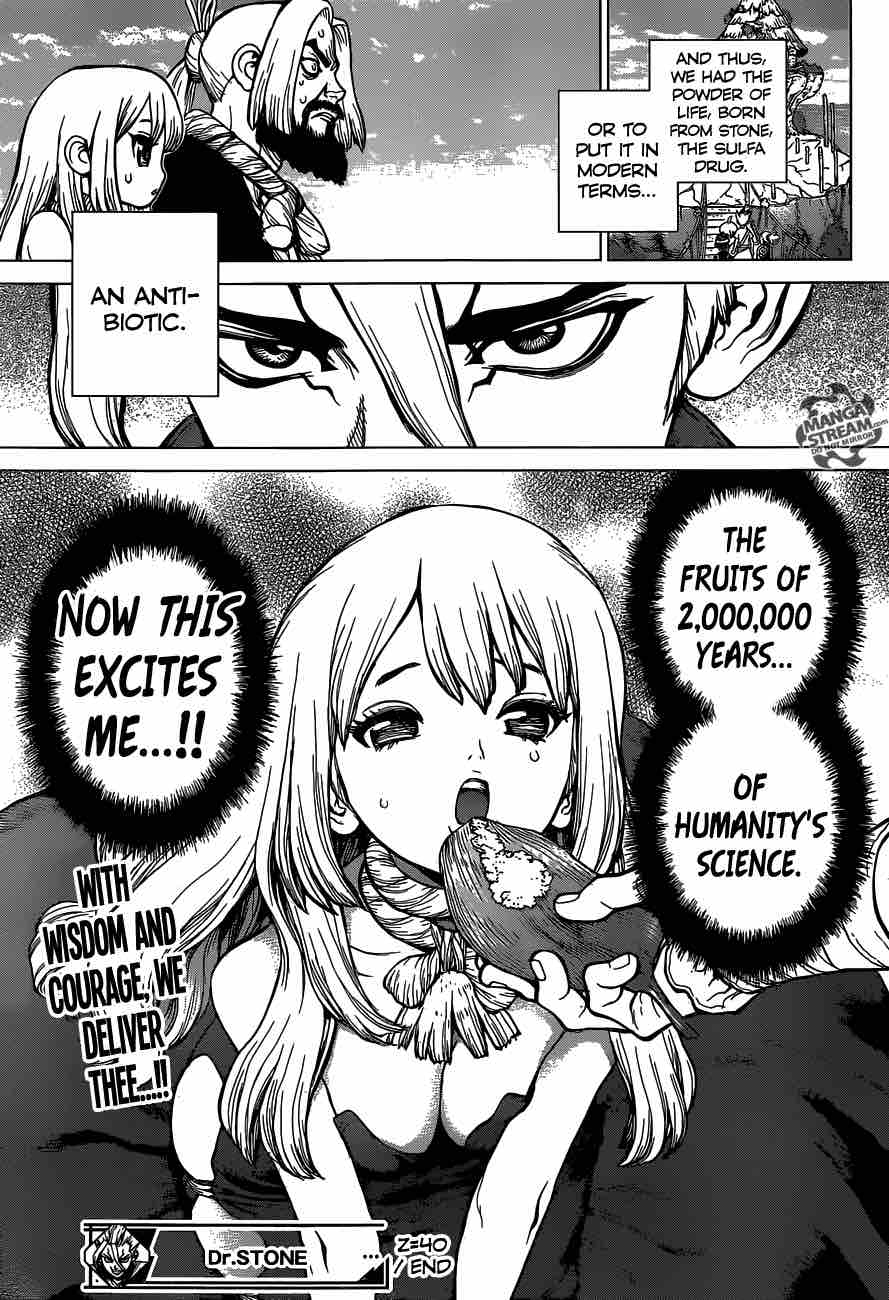 Dr. Stone Manga Chapter 40 page 20 - Two Million Years in the Making scene