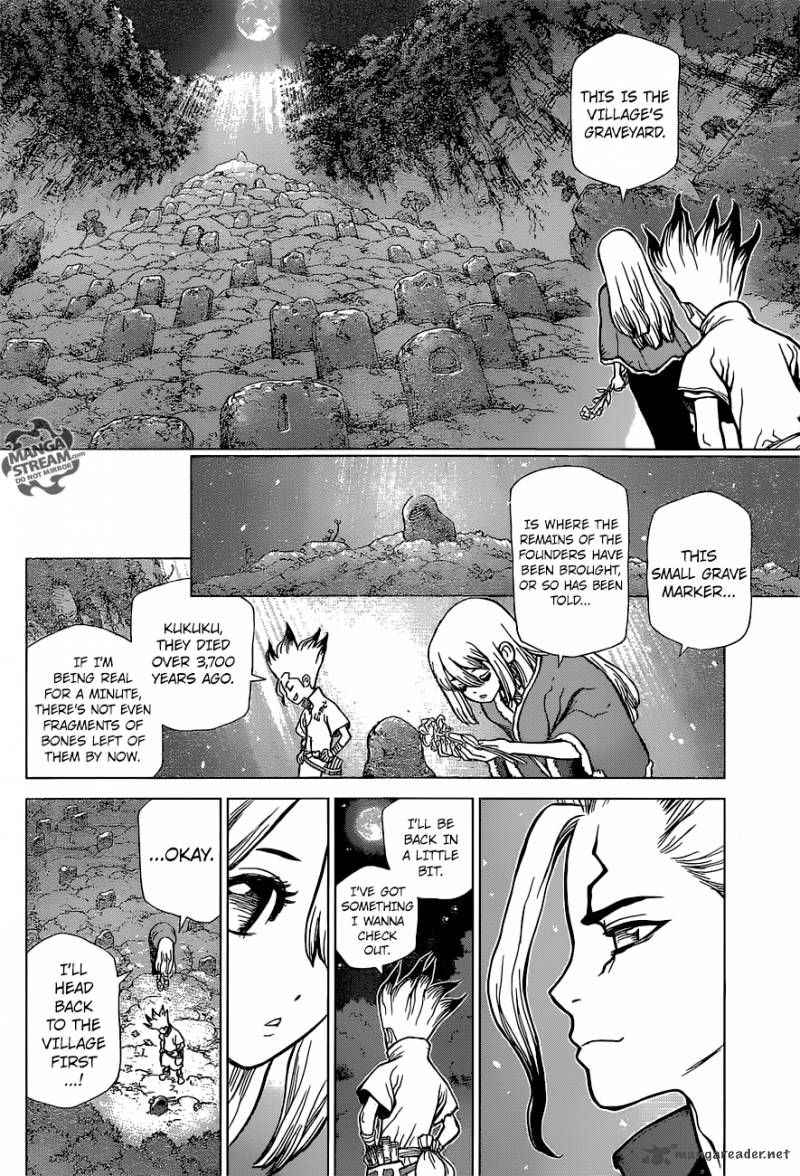Dr. Stone Manga Chapter 45 page 13 - Epilogue of Part 1 (End of Part 1) scene