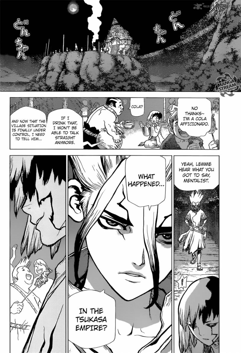 Dr. Stone Manga Chapter 45 page 16 - Epilogue of Part 1 (End of Part 1) scene