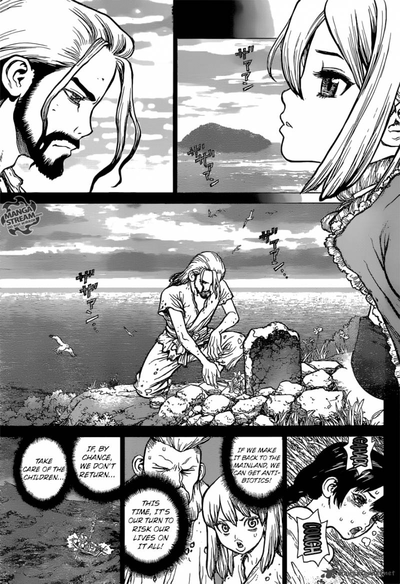 Dr. Stone Manga Chapter 45 page 5 - Epilogue of Part 1 (End of Part 1) scene
