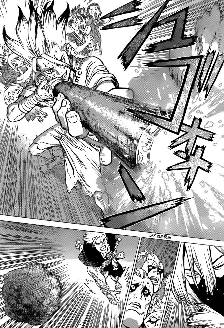Dr. Stone Manga Chapter 46 page 15 - Stone Wars scene