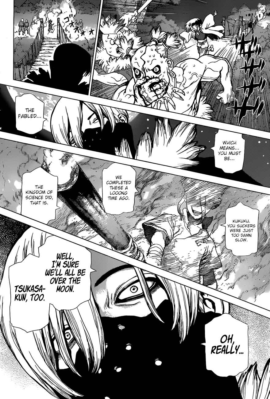 Dr. Stone Manga Chapter 46 page 17 - Stone Wars scene