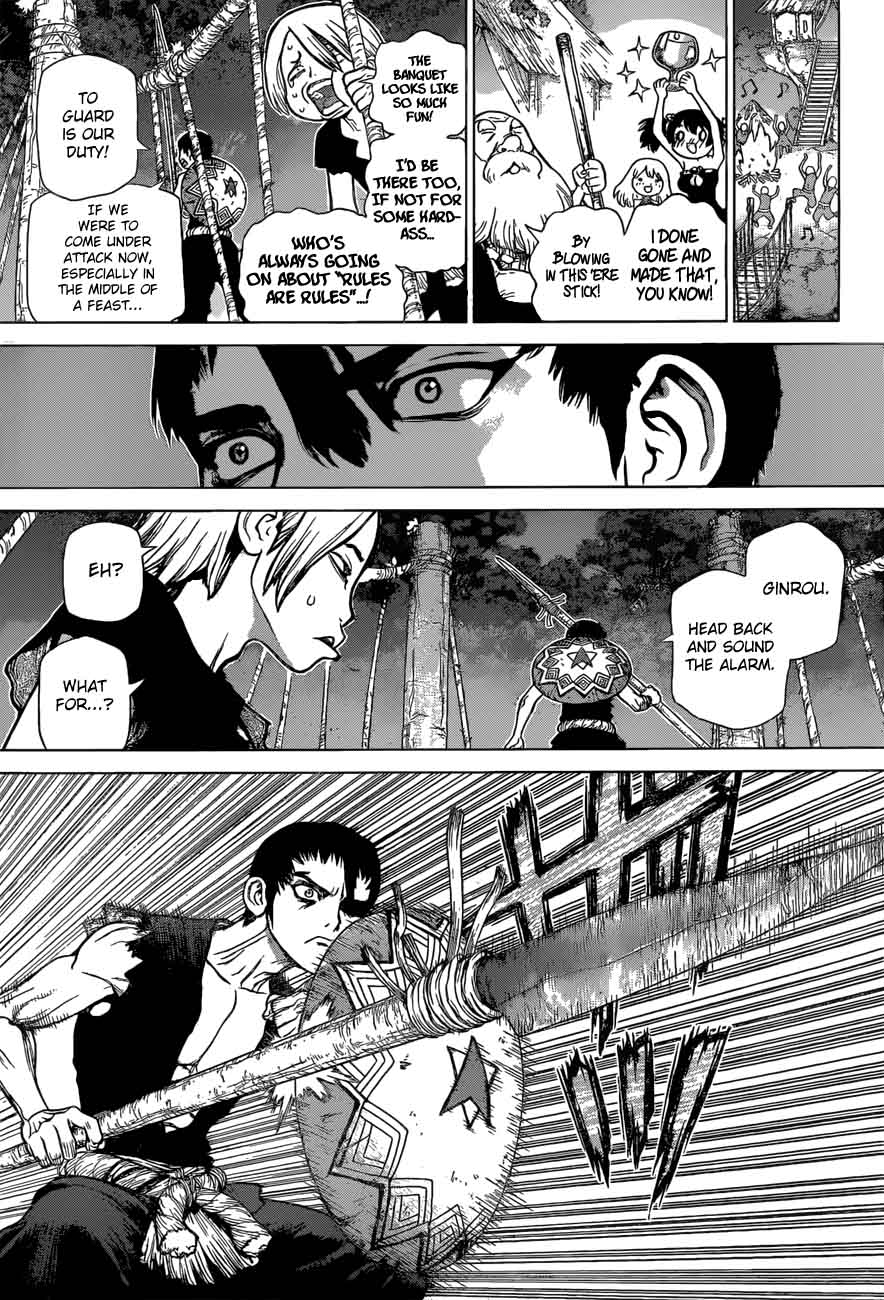 Dr. Stone Manga Chapter 46 page 4 - Stone Wars scene