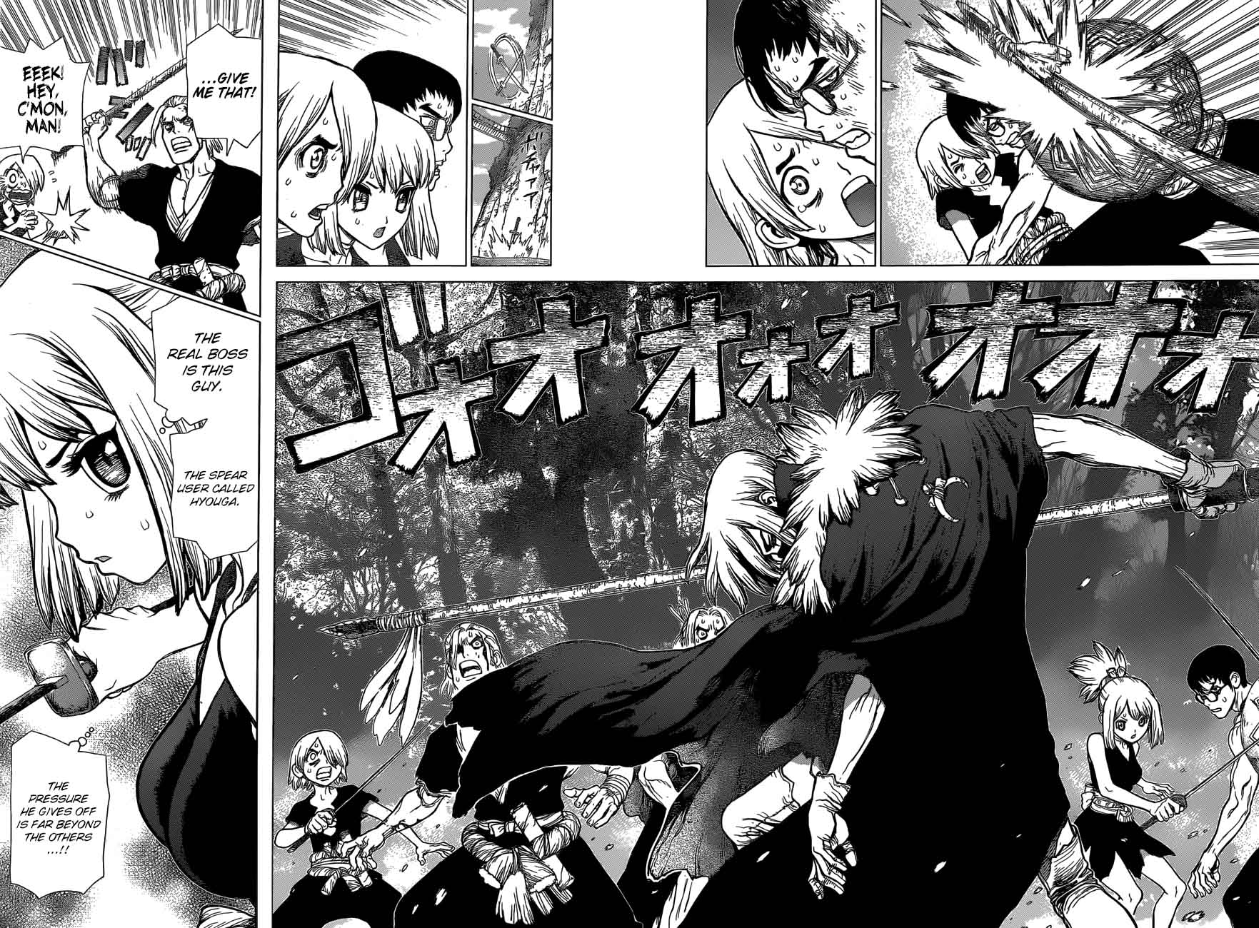 Dr. Stone Manga Chapter 48 page 7 - Blade of Science scene