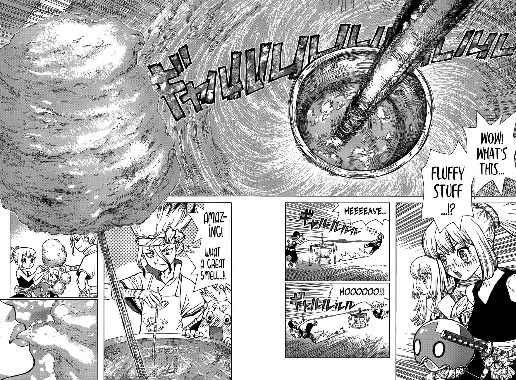 Dr. Stone Manga Chapter 51 page 10 - Sweets for the Stone World scene