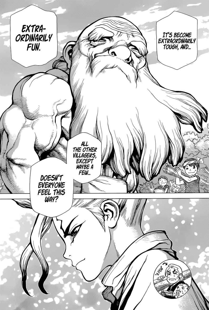 Dr. Stone Manga Chapter 53 page 12 - Hard Knocks Crafting Club scene