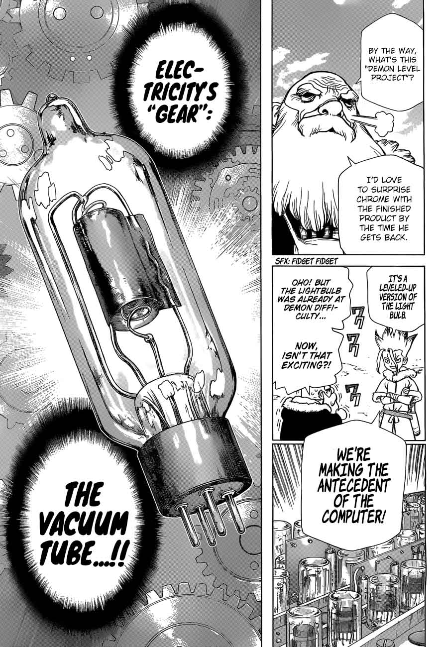 Dr. Stone Manga Chapter 54 page 5 - Flickering Blue Jewel scene