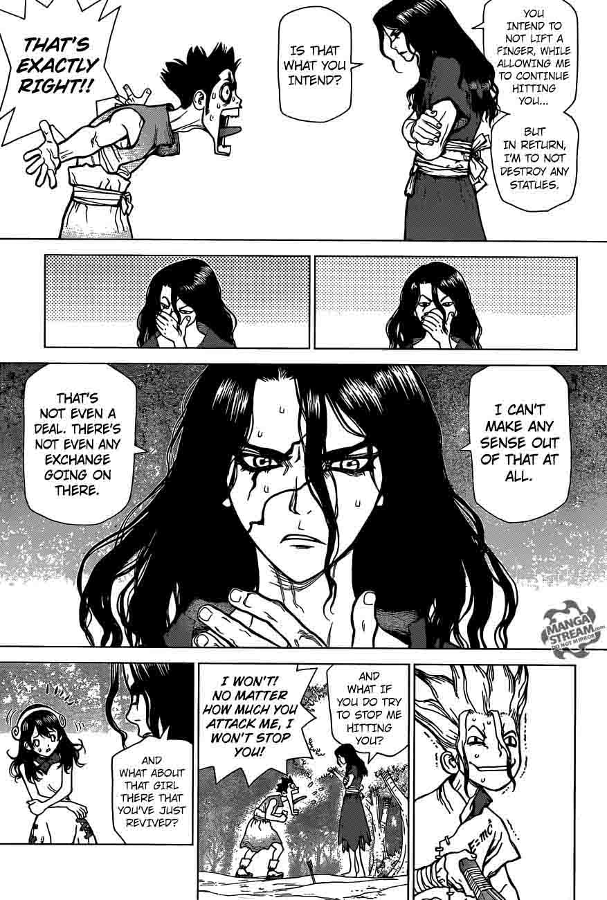 Dr. Stone Manga Chapter 6 page 11 - Taiju Vs. Tsukasa scene