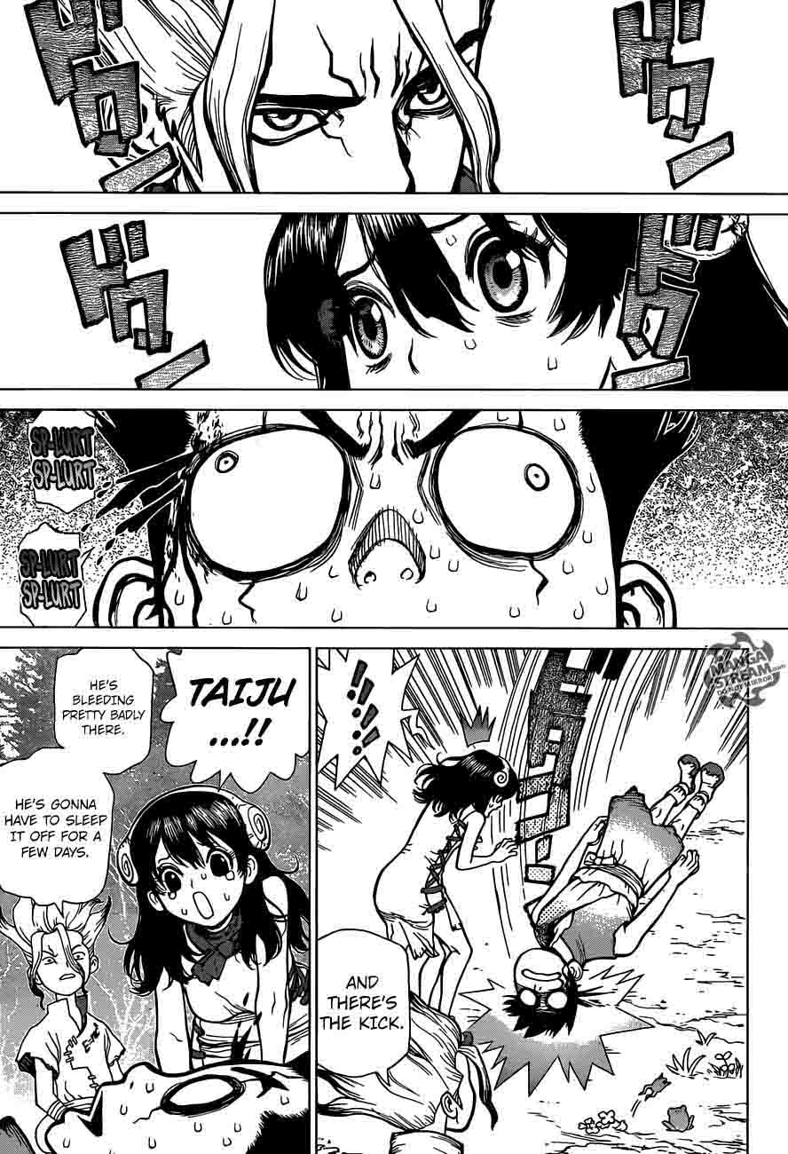Dr. Stone Manga Chapter 6 page 13 - Taiju Vs. Tsukasa scene