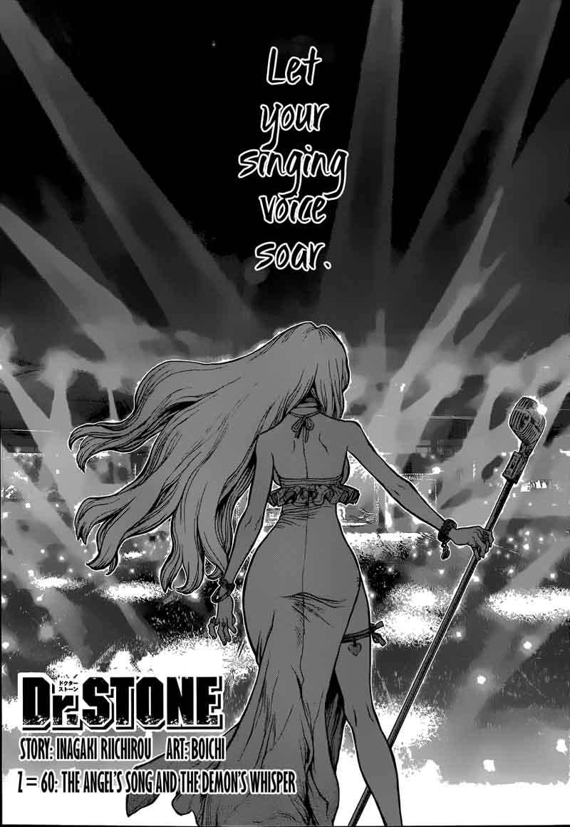 Dr. Stone Manga Chapter 60 page 1 - Angel's Song, Devil's Whisper scene